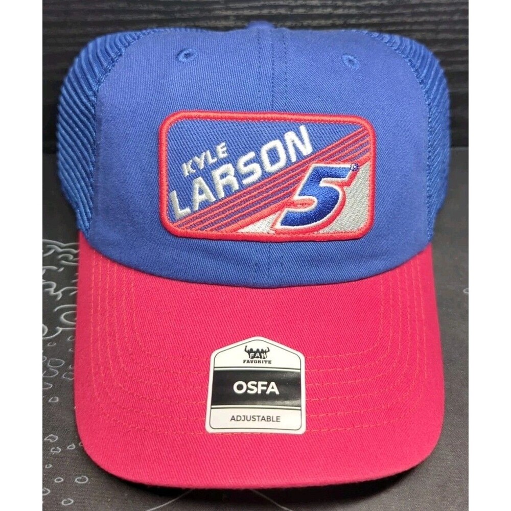 Brand New NASCAR Kyle Larson #5 Mesh Blue Red Trucker Hat Cap OSFA Adult NWT